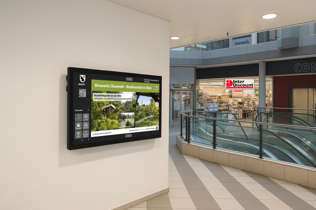 Infoboard-Screen im Einkaufszentrum Burgdorf