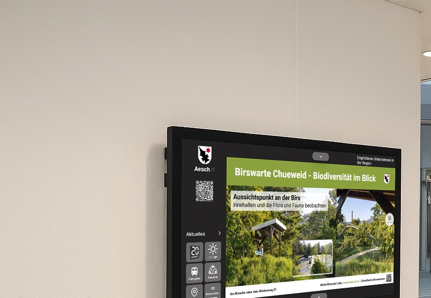 Infoboard-Display Stadtzentrum der Infoboard Schweiz AG