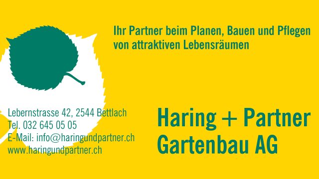 Werbekunde Haring + Partner Gartenbau AG