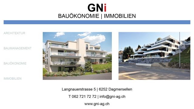 Werbekunde GNi Bauökonomie AG